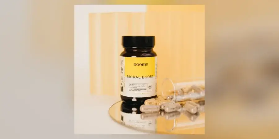 Boome Moral Boost bottle with capsules