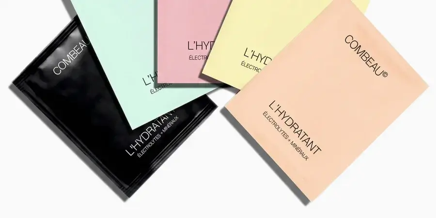 Combeau Hydratant electrolyte sachets in assorted colors