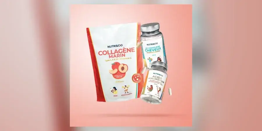 Nutri&Co marine collagen, hair complex and hyaluronic acid products
