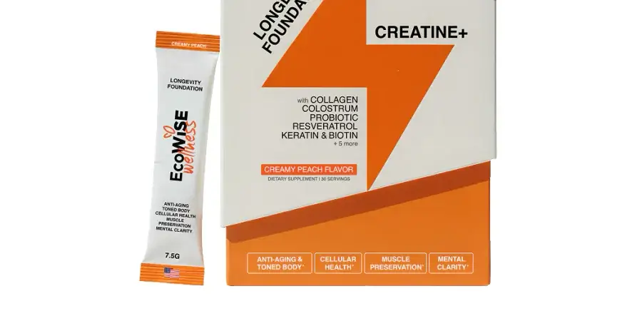 EcoWise Longevity Foundation daily supplement box and sachet