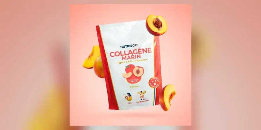 Nutri&Co peach marine collagen powder pouch