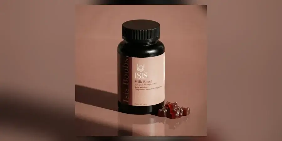 Isis Superfood Milk Boost gummy supplement bottle